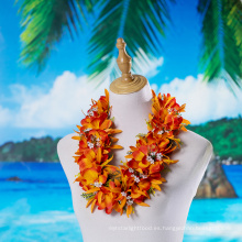 Hawai&#39;i Classic Plumeria &amp; Spider Lily Flower Short Leis